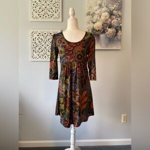Reborn Floral Knee Length Dress